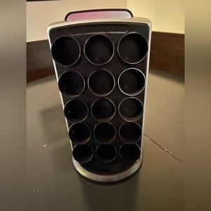 Keurig coffee pod display case; rotating base; Holds 30 pods: 15 on each side